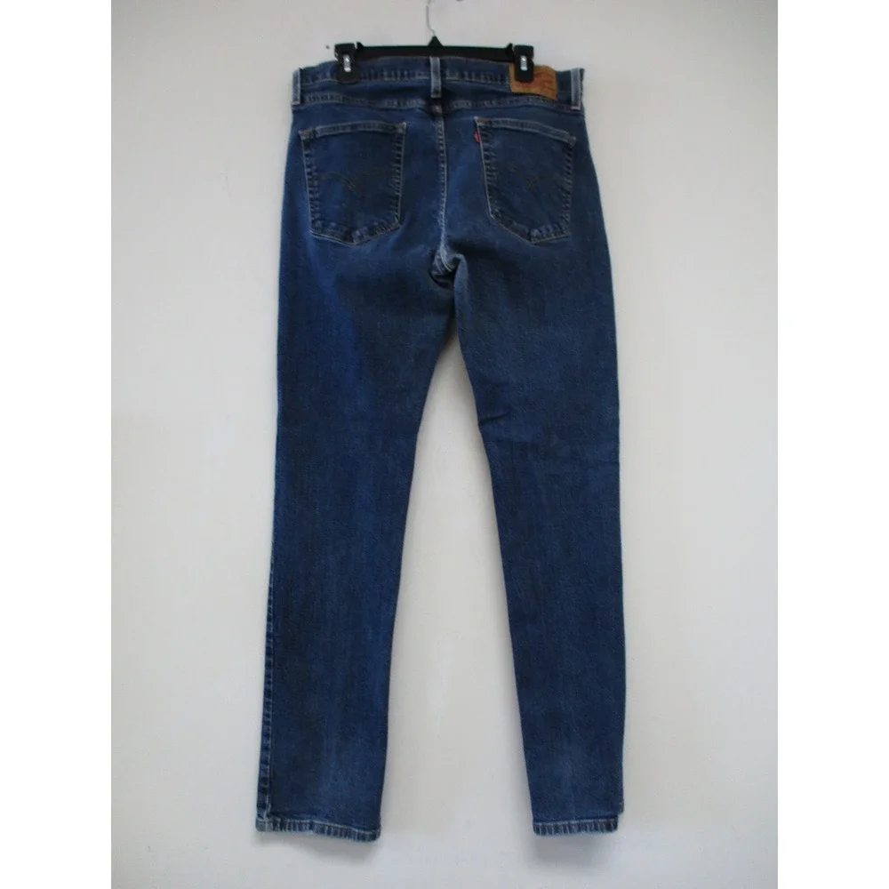 Levi's 514 Straight Fit Jeans Mens 36x34 Blue Dark Wash Stretch Denim Pant